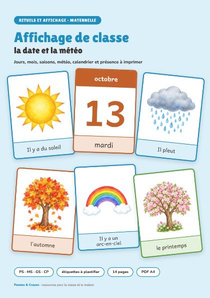 Affichage de classe : la date et la météo : La couverture