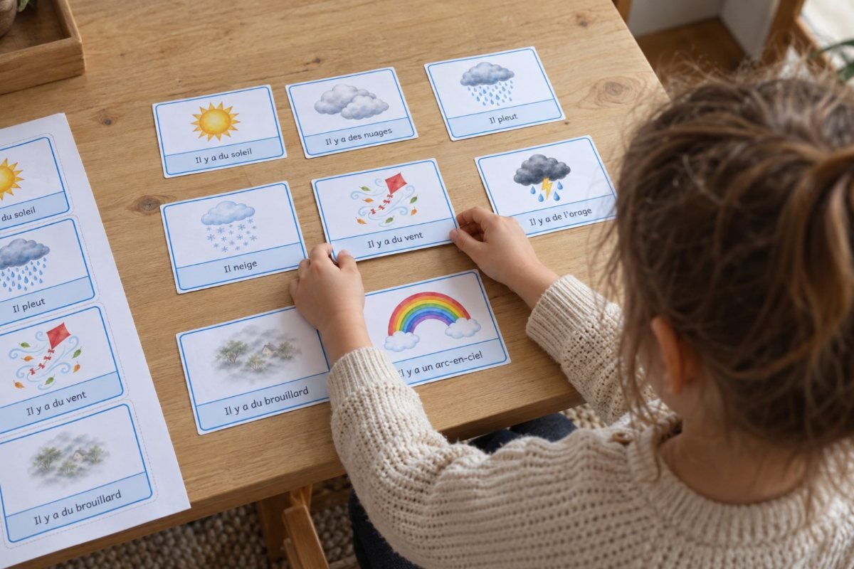 Affichage de classe : la date et la météo : utilisé par un enfant