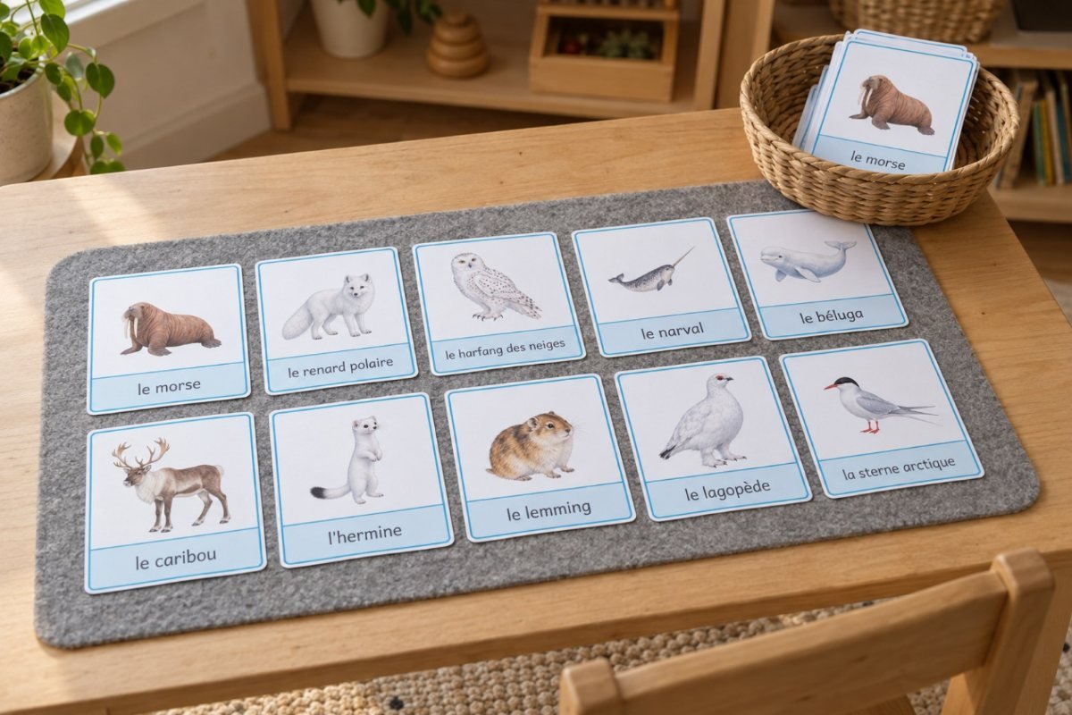 Les animaux de la banquise : les cartes découpées