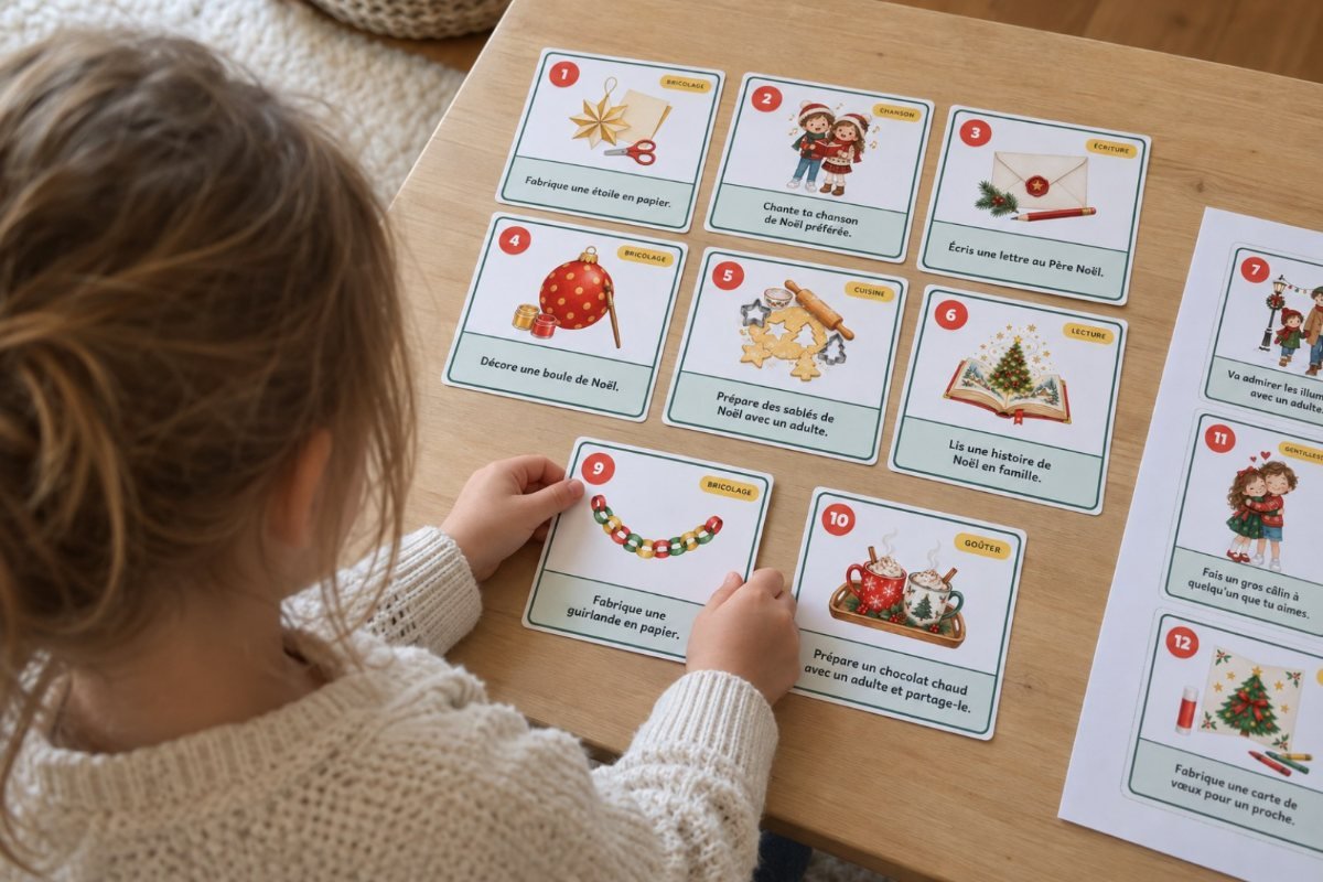 Calendrier de l'Avent à imprimer : 24 activités : utilisé par un enfant