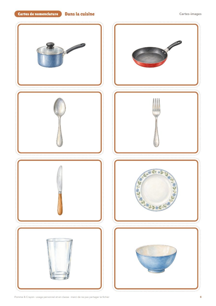 Dans la cuisine : Les cartes-images