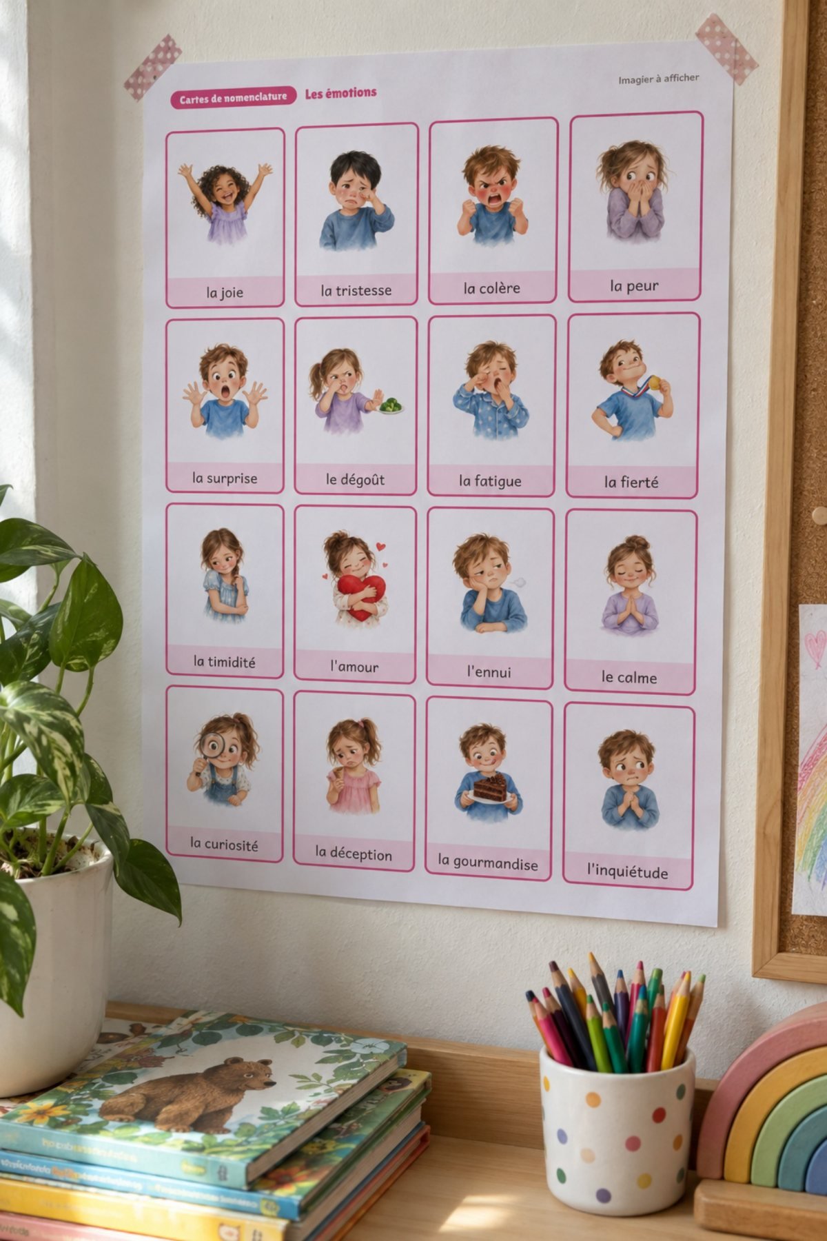 Les émotions : affiché au mur