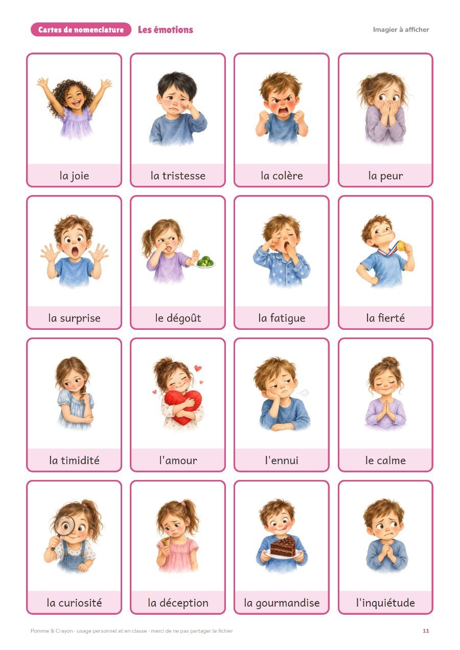 Les émotions : L'imagier à afficher