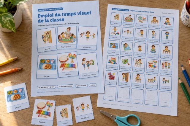 Emploi du temps visuel de la classe