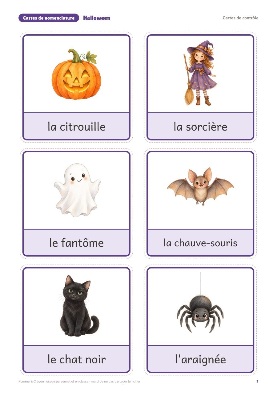 Halloween : Les cartes de contrôle