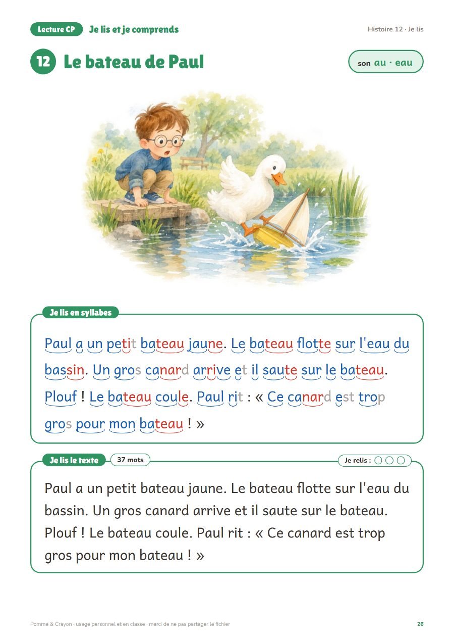 Je lis et je comprends : 20 petites histoires : Une page du fichier