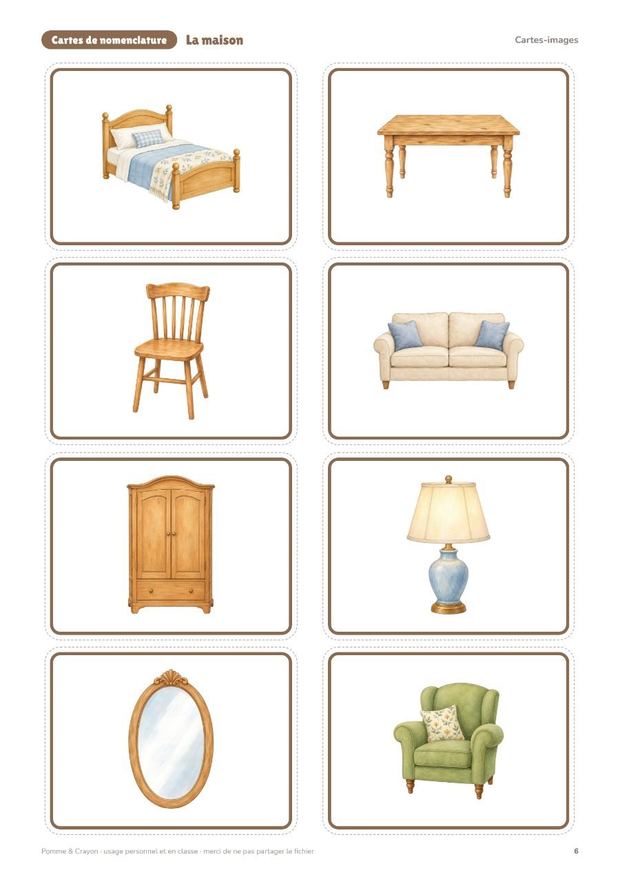 La maison : Les cartes-images