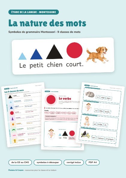 La nature des mots : symboles de grammaire Montessori : La couverture
