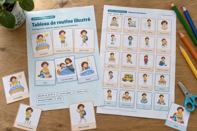 Tableau de routine illustré