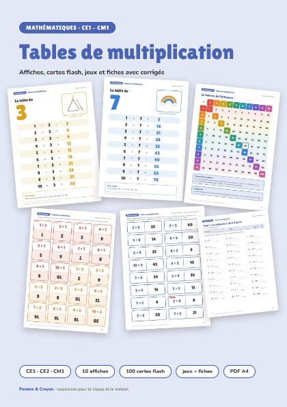 Tables de multiplication : affiches, cartes et jeux : La couverture